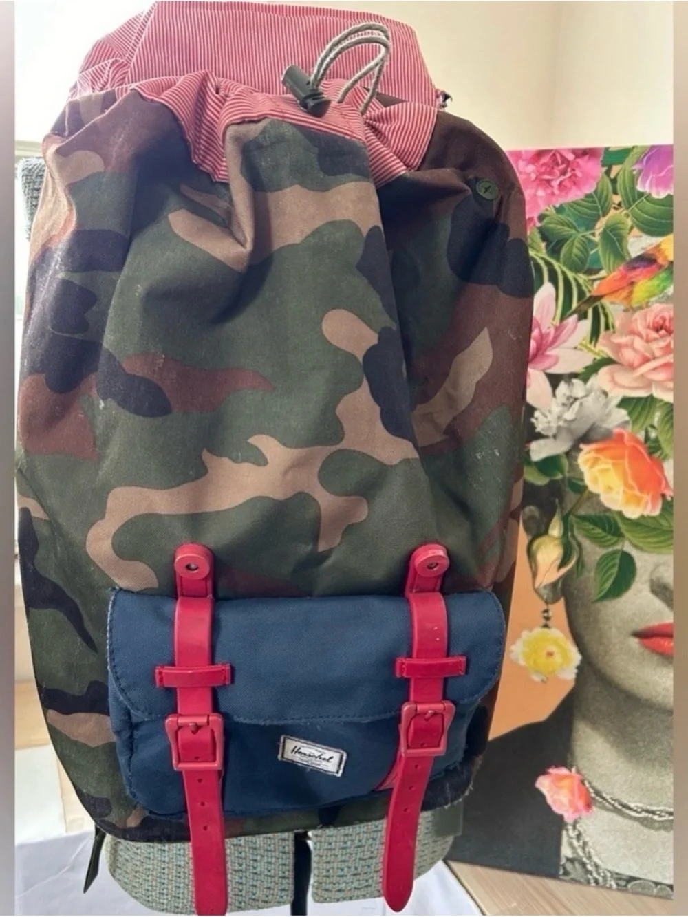 Copy-HERSCHEL SUPPLY CO. LITTLE AMERICA BACKPACK Woodland Camo/Navy/Red Rubber